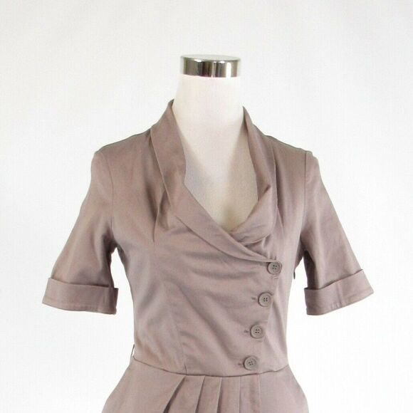 Taupe REISS wrap dress 6 - Picture 2 of 8